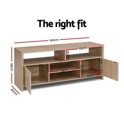 Artiss TV Cabinet Entertainment Unit 140cm Oak Ken.