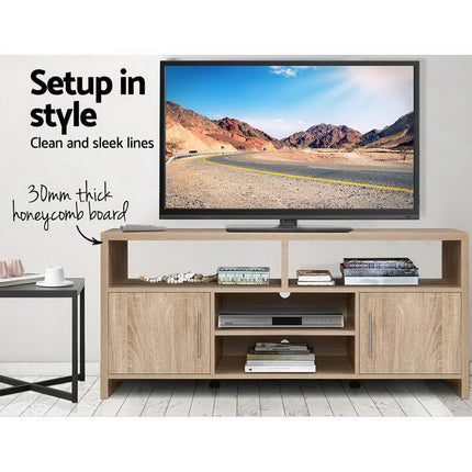 Artiss TV Cabinet Entertainment Unit 140cm Oak Ken.
