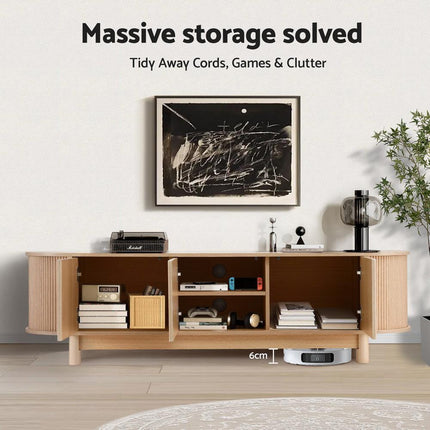 Artiss TV Unit Entertainment Unit Storage Cabinet 160cm Pine.