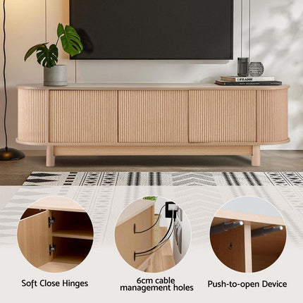Artiss TV Unit Entertainment Unit Storage Cabinet 160cm Pine.