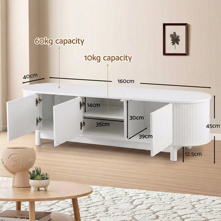 Artiss TV Unit Entertainment Unit Storage Cabinet 160cm White.