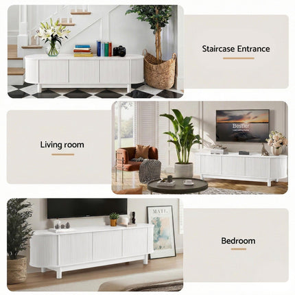 Artiss TV Unit Entertainment Unit Storage Cabinet 160cm White.