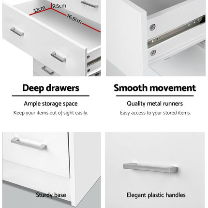 Artiss 6 Chest of Drawers - ANDES White.