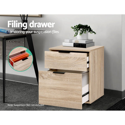 Artiss Filing Cabinet 2 Drawer Office Storage Organiser.