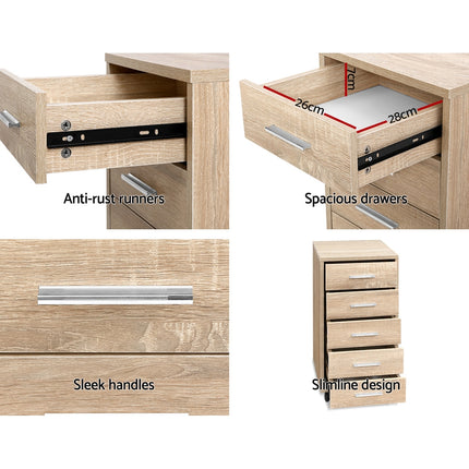 Artiss Filing Cabinet 5 Drawer Office Storage Organiser.