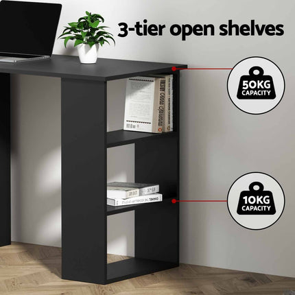 Artiss Computer Desk Drawer Shelf Cabinet Black 120CM.