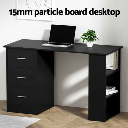 Artiss Computer Desk Drawer Shelf Cabinet Black 120CM.