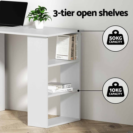 Artiss Computer Desk Drawer Shelf Cabinet White 120CM.