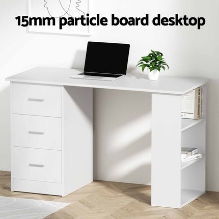 Artiss Computer Desk Drawer Shelf Cabinet White 120CM.
