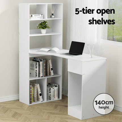 Artiss Computer Desk Bookshelf Drawer Cabinet White 120CM.