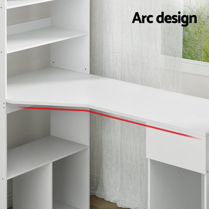 Artiss Computer Desk Bookshelf Drawer Cabinet White 120CM.