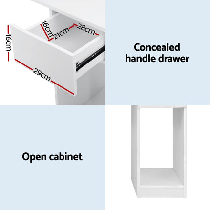 Artiss Computer Desk Bookshelf Drawer Cabinet White 120CM.