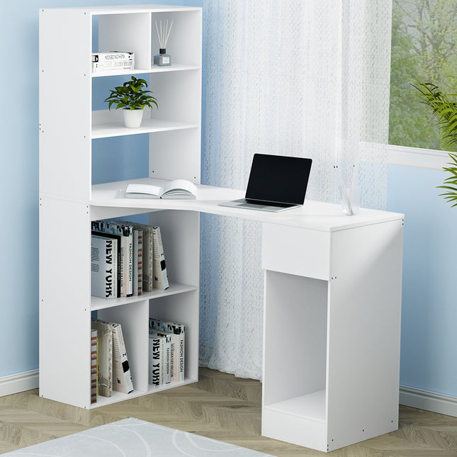 Artiss Computer Desk Bookshelf Drawer Cabinet White 120CM.
