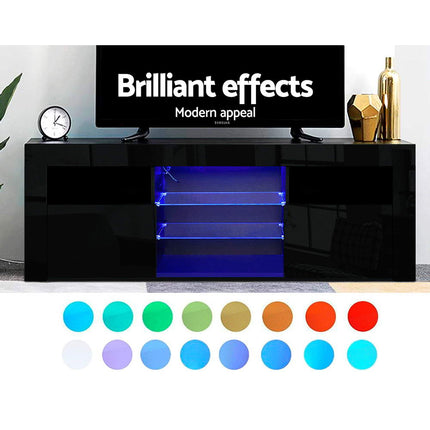 Artiss Entertainment Unit TV Cabinet LED 160cm Black Bobi.