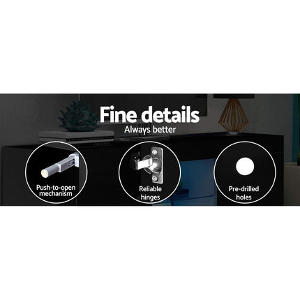 Artiss Entertainment Unit TV Cabinet LED 160cm Black Bobi.