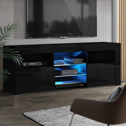 Artiss Entertainment Unit TV Cabinet LED 160cm Black Bobi.