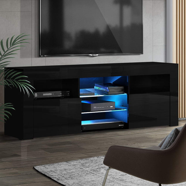 Artiss Entertainment Unit TV Cabinet LED 160cm Black Bobi.