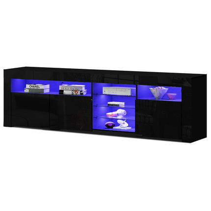 Artiss Entertainment Unit TV Cabinet LED 180cm Black Bobi.
