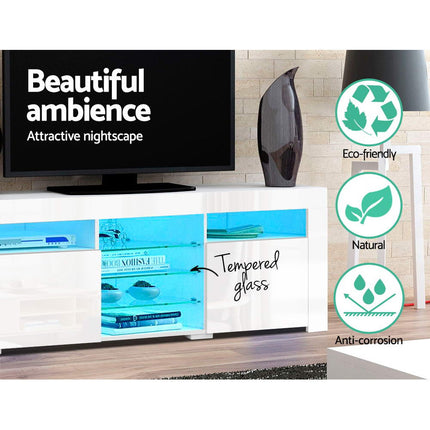 Artiss Entertainment Unit TV Cabinet LED 180cm White Bobi.