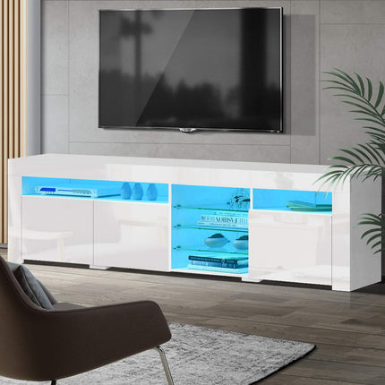 Artiss Entertainment Unit TV Cabinet LED 180cm White Bobi.