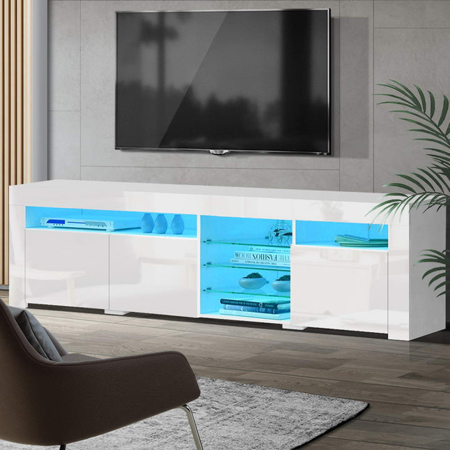 Artiss Entertainment Unit TV Cabinet LED 180cm White Bobi.
