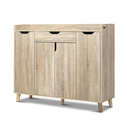 Artiss Shoe Rack Cabinet 26 Pairs Adjustable Pine Cissy.