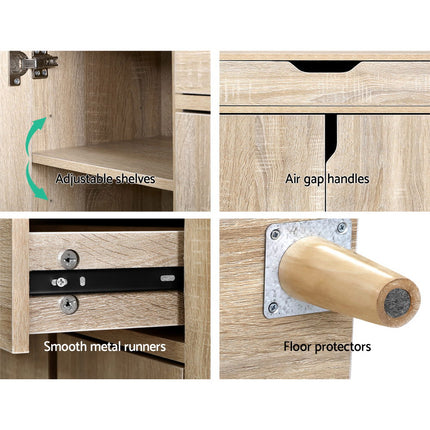 Artiss Shoe Rack Cabinet 26 Pairs Adjustable Pine Cissy.