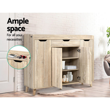 Artiss Shoe Rack Cabinet 26 Pairs Adjustable Pine Cissy.
