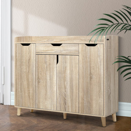 Artiss Shoe Rack Cabinet 26 Pairs Adjustable Pine Cissy.