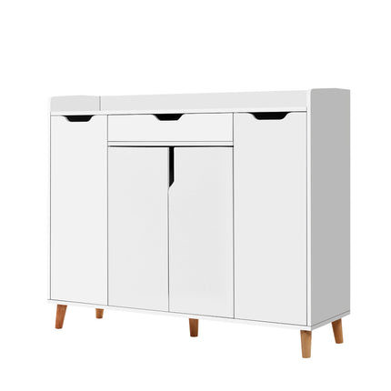 Artiss Shoe Rack Cabinet 26 Pairs Adjustable White Cissy.