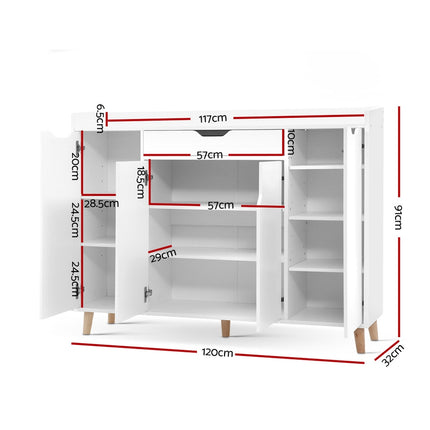 Artiss Shoe Rack Cabinet 26 Pairs Adjustable White Cissy.