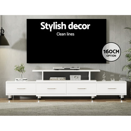 Artiss TV Cabinet Entertainment Unit Extendable 160CM To 220CM White.