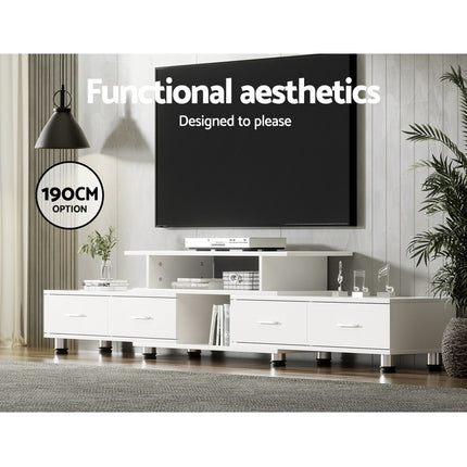 Artiss TV Cabinet Entertainment Unit Extendable 160CM To 220CM White.