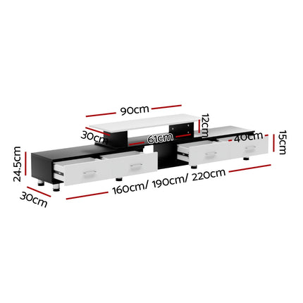 Artiss TV Cabinet Entertainment Unit Extendable 160CM To 220CM.