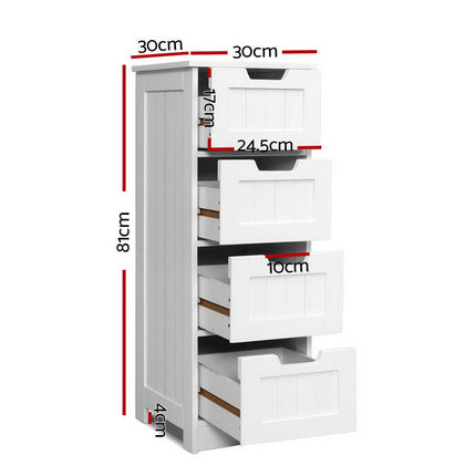 Artiss 4 Chest of Drawers - LEESA White.