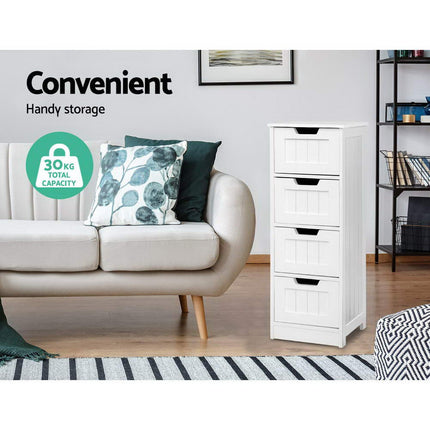 Artiss 4 Chest of Drawers - LEESA White.