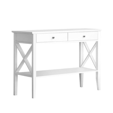Artiss Console Table 2 Drawers 100CM White Chole.