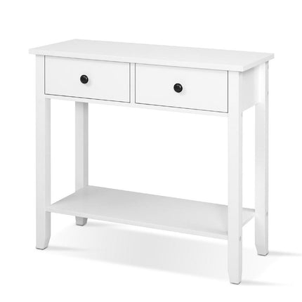 Artiss Console Table 2 Drawers 80CM White Chole.