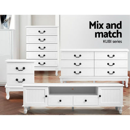 Artiss Bookshelf Corner Shelf 5 Tiers - CANE White.