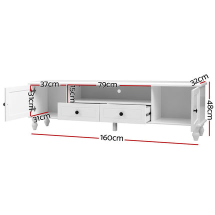 Artiss TV Cabinet Entertainment Unit 160cm White Kubi.
