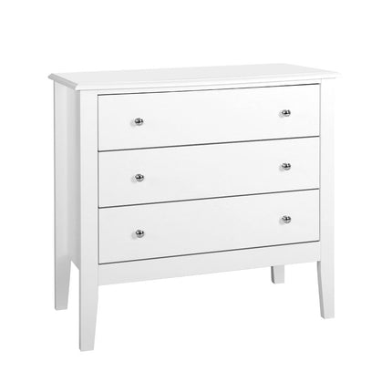 Artiss 3 Chest of Drawers - BRITTANY White.