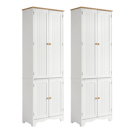 Artiss 2x Buffet Sideboard Pantry Cabinet Cupboard 6-Tiers Storage Shelves BERNE