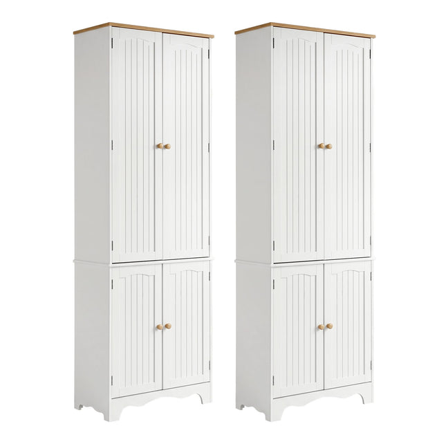 Artiss 2x Buffet Sideboard Pantry Cabinet Cupboard 6-Tiers Storage Shelves BERNE