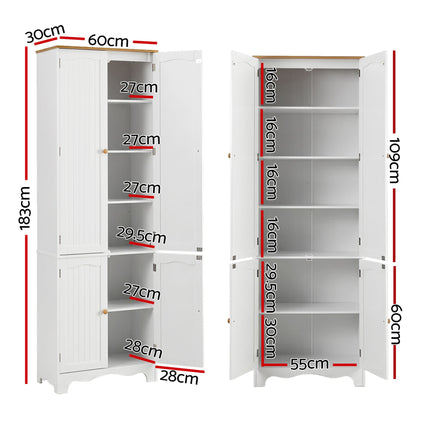 Artiss 2x Buffet Sideboard Pantry Cabinet Cupboard 6-Tiers Storage Shelves BERNE