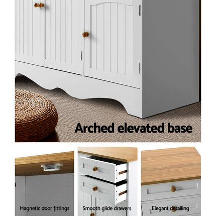 Artiss Buffet Sideboard 3 Doors - BERNE White.