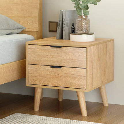 Artiss Bedside Table 2 Drawers - Pine.