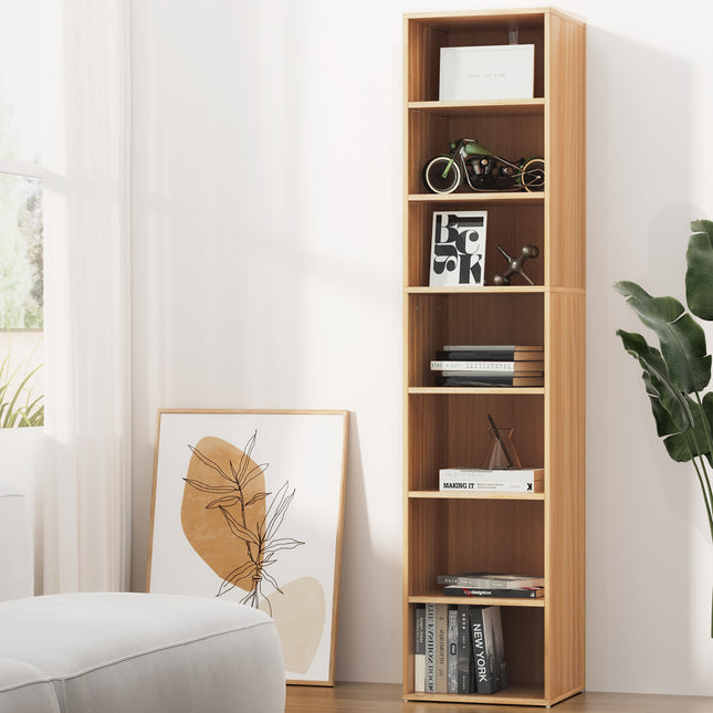 Artiss Bookshelf 7 Tiers MILO Pine.