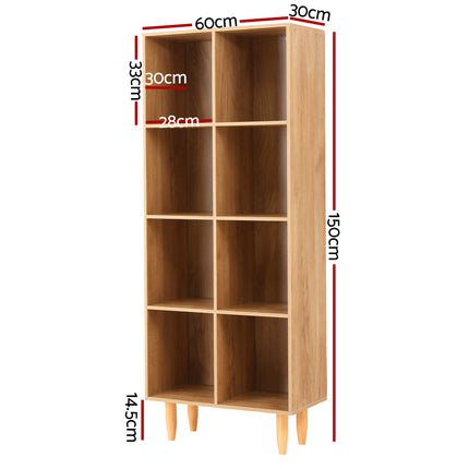 Artiss Bookshelf Bookcase 4 Tiers LEOR Pine.