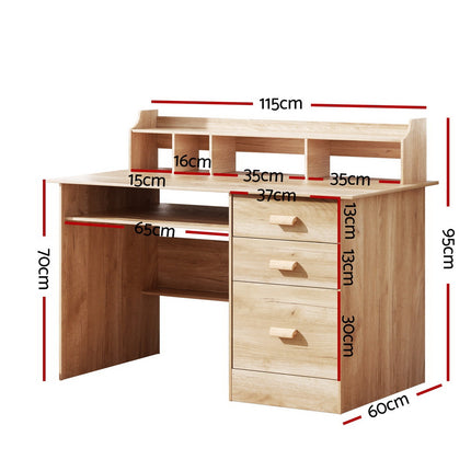 Artiss Computer Desk Office Study Desks Table Shelf Drawer.