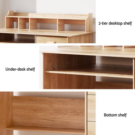 Artiss Computer Desk Office Study Desks Table Shelf Drawer.